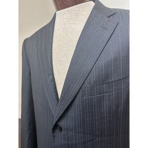 Ermenegildo Zegna Pinstripe‎ Blazer Wool Sport Coat 3-Button Suit Jacket 44L 54L